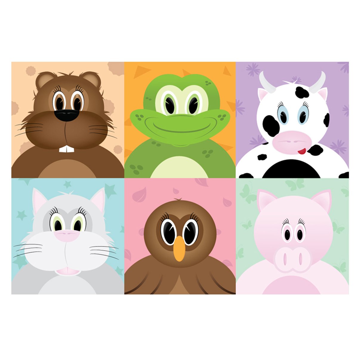 Papier peint intissé panoramique Pour enfants Cheerful animals multicouleur, EDEN