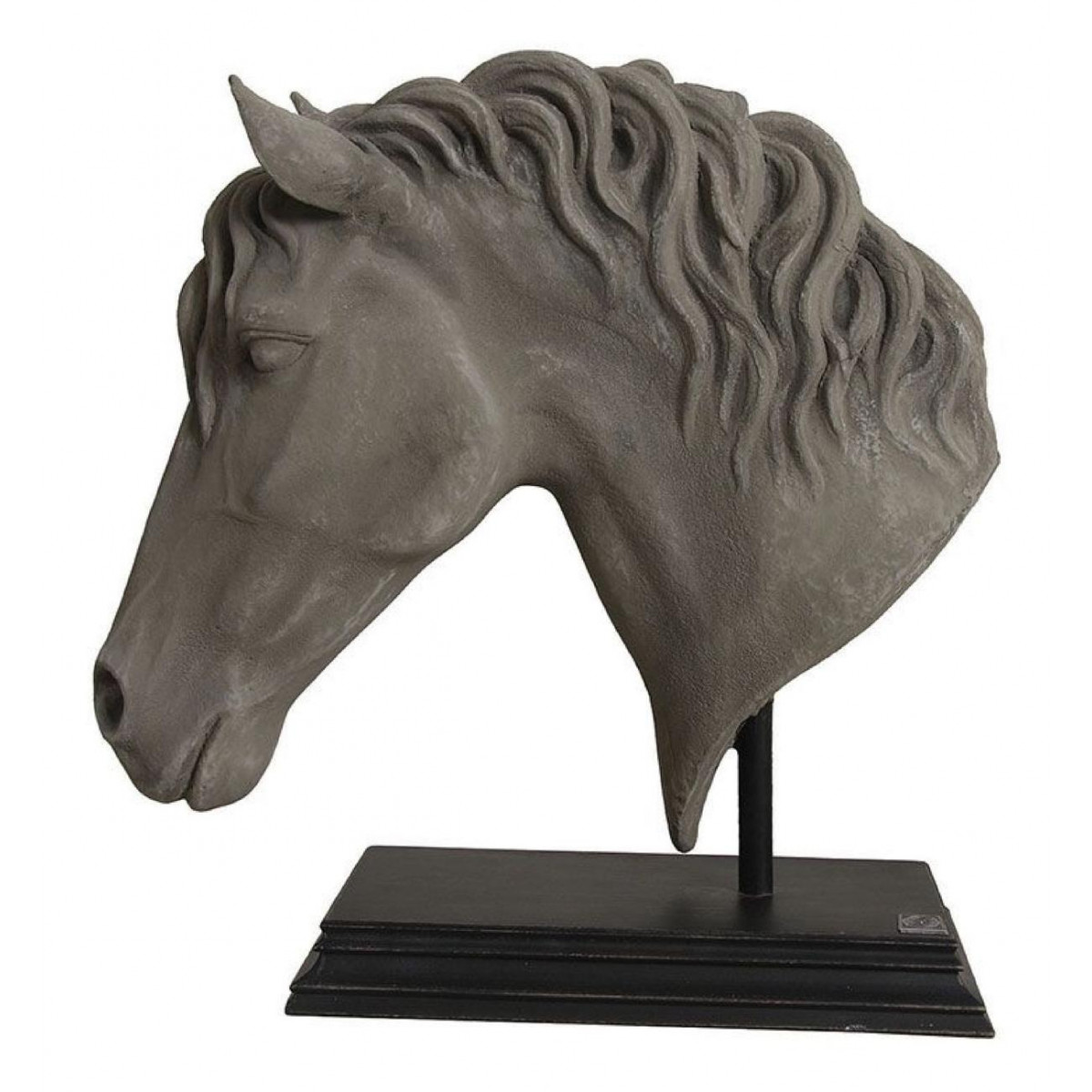 Tête cheval sur socle - BASIQUE gris, INTERIOR'S