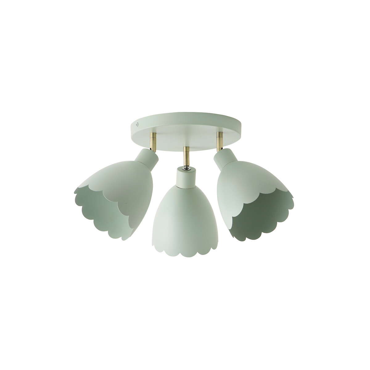 Minnie 3-Light Flower Scallop Ceiling Light sage green, SO'HOME