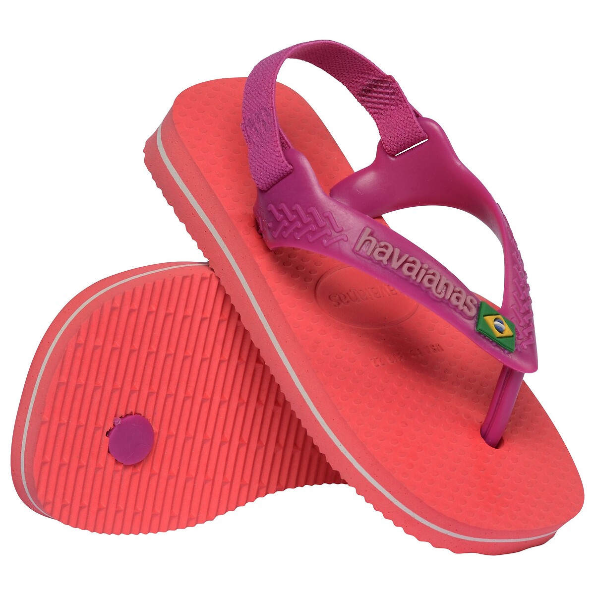 Sandalias de dedo BABY BRASIL LOGO rosa rojo coral, HAVAIANAS
