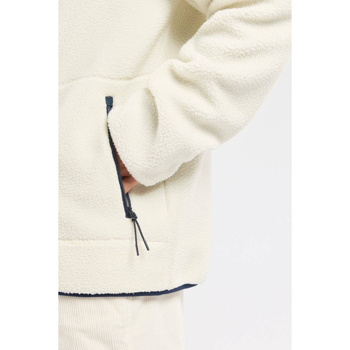Veste polaire moutonnée PATERSON en polyester recyclé pour homme ecru, BERMUDES