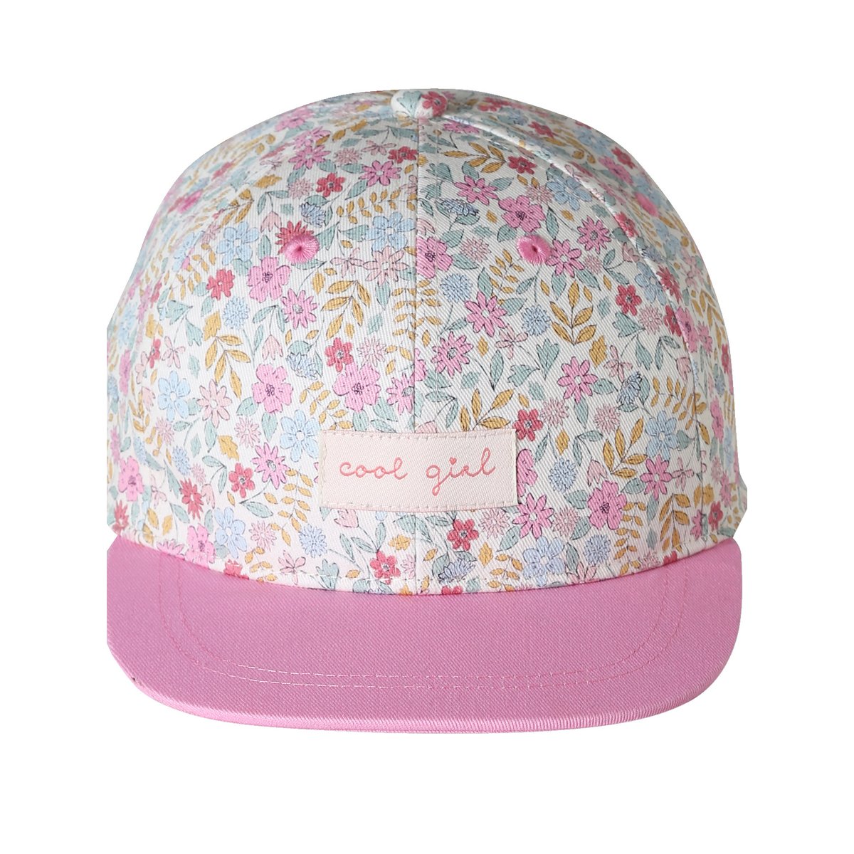 Casquette fleurie blanc imprimé, VERTBAUDET