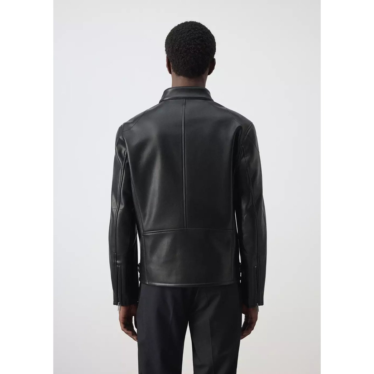 Blouson simili-cuir fermeture Éclair noir, MANGO MAN