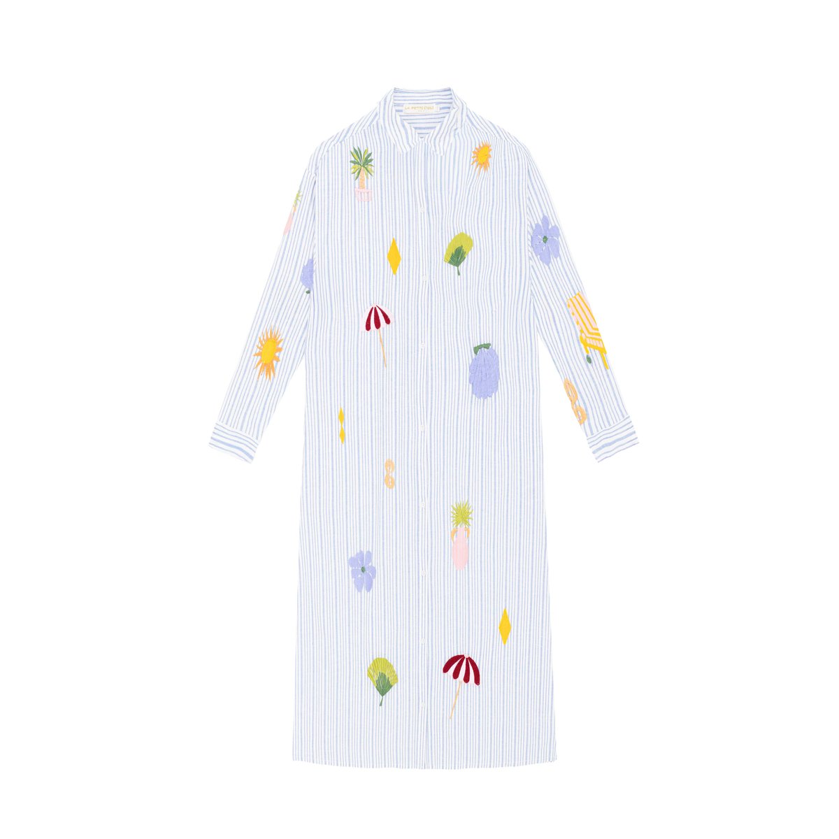 Robe longueur midi chemise imprimé à rayures RAFAELA 20-rayure, LA PETITE ETOILE