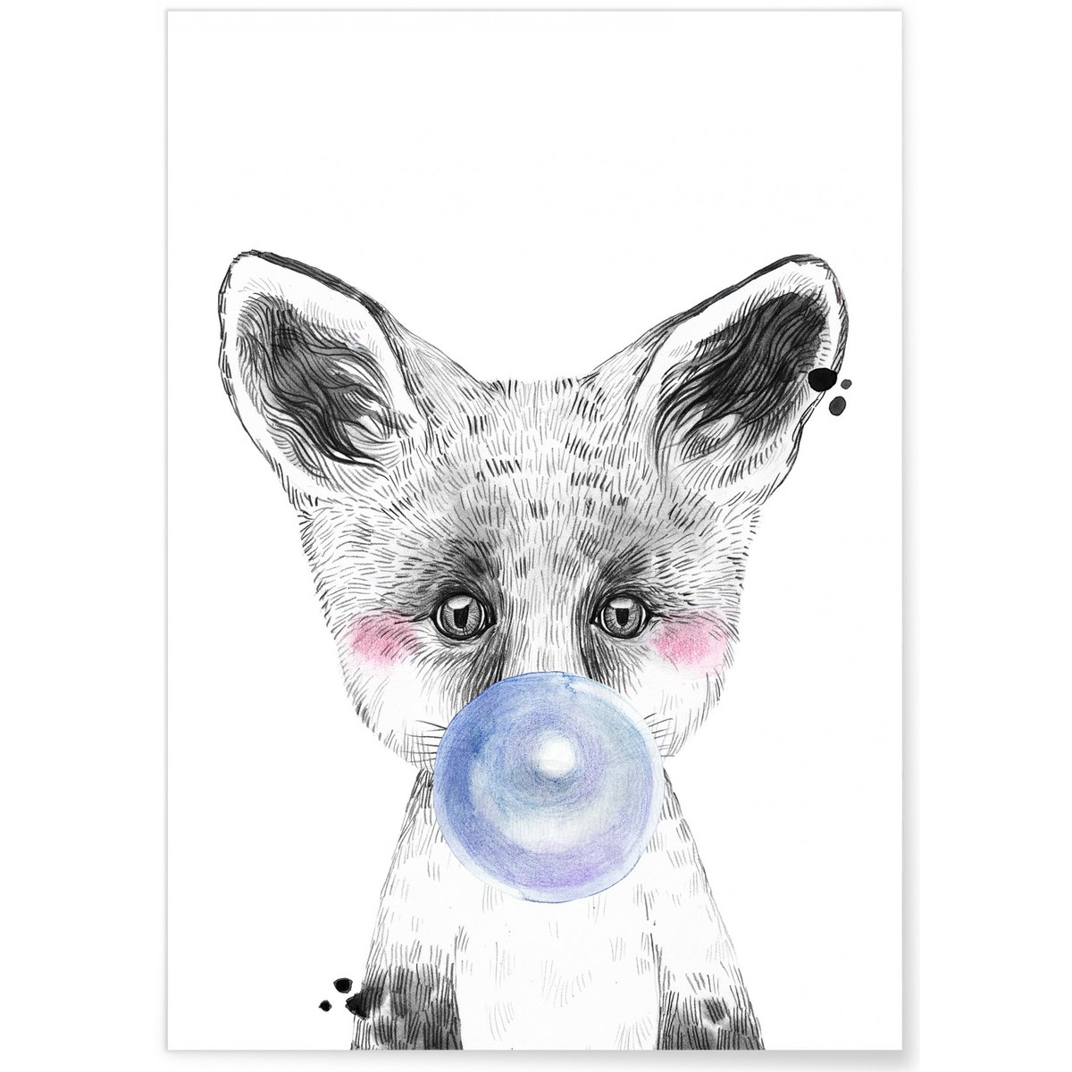 Affiche Bulle de Renard Bleue blanc, L'AFFICHERIE