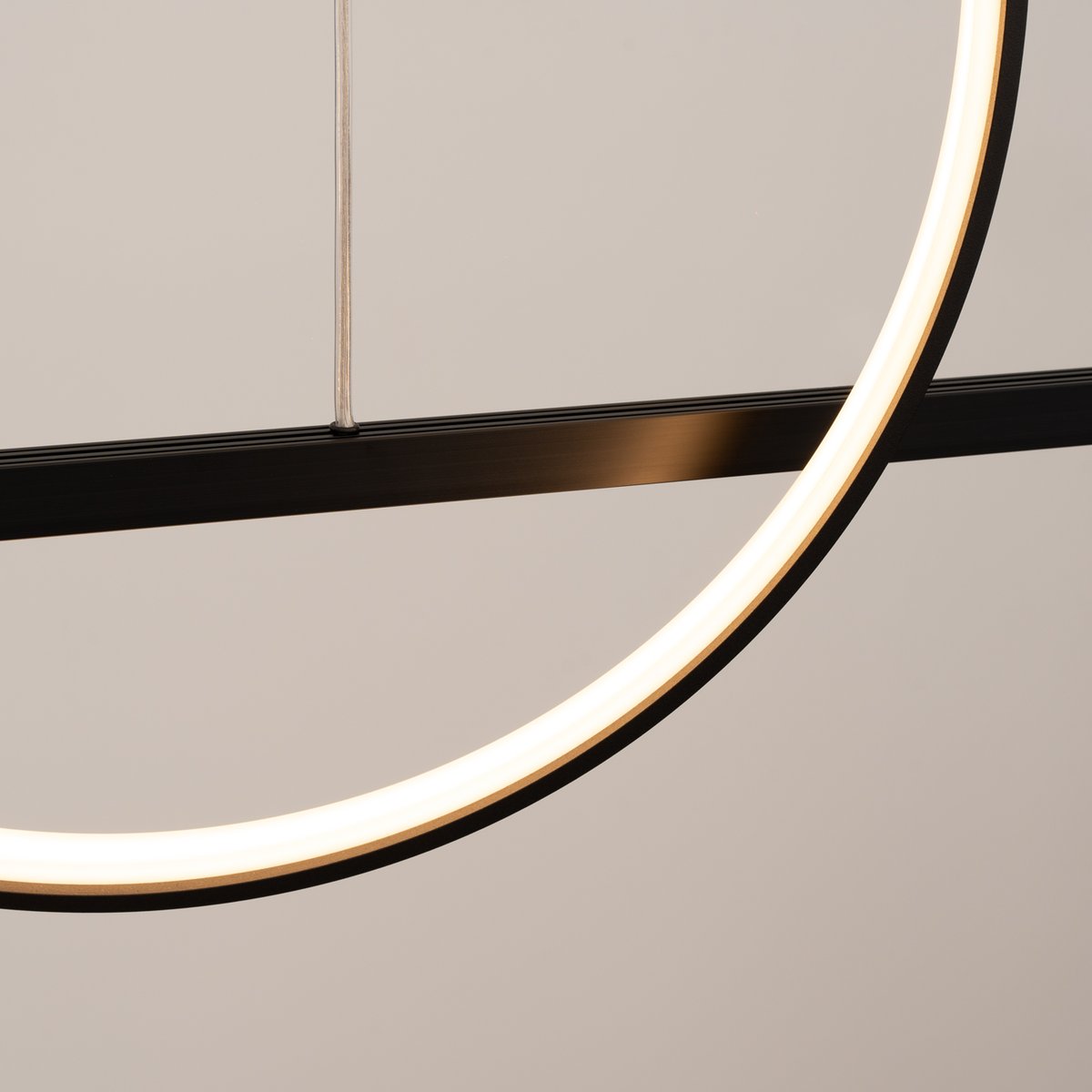 Suspension Aluminium Noir LED 2 Glad noir, EDEN