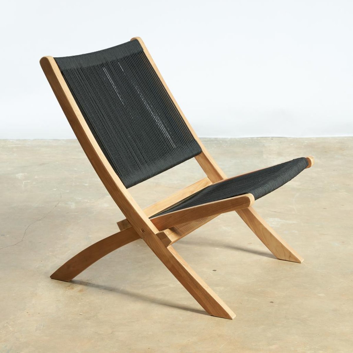 Fauteuil jardin lounge en corde noir Jala noir, WANDA COLLECTION