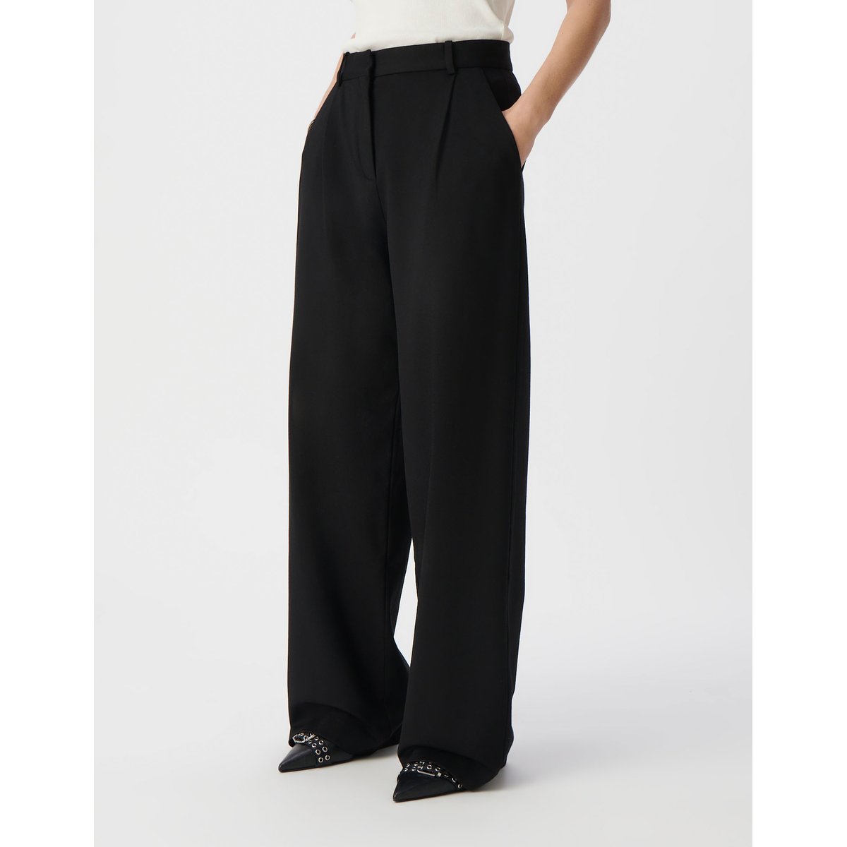 Pantalon de costume large maille Milano BUSINESS COLLECTION noir, IKKS