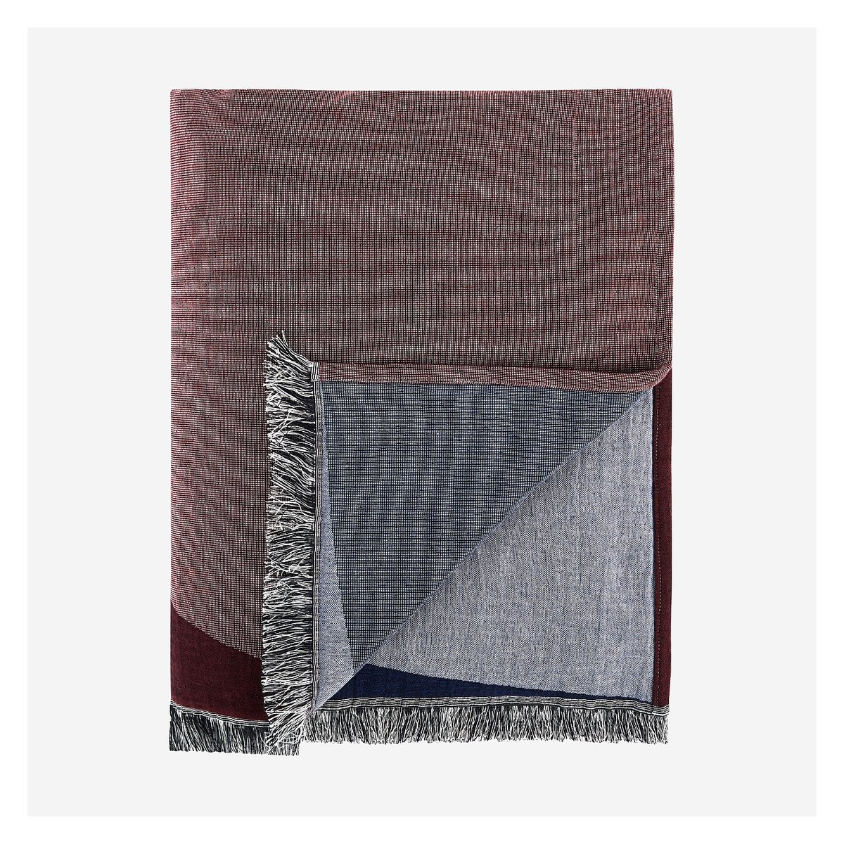 Plaid coton CLARISSE bordeaux, HABITAT