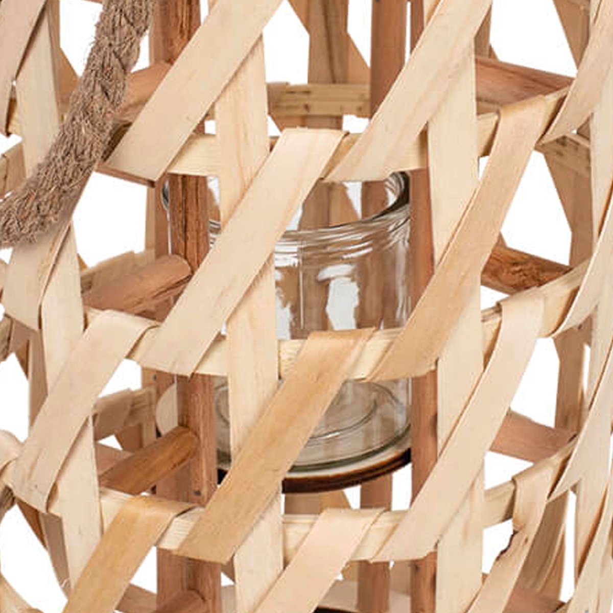 Lanterne en bois et bougeoir en verre bois, WADIGA
