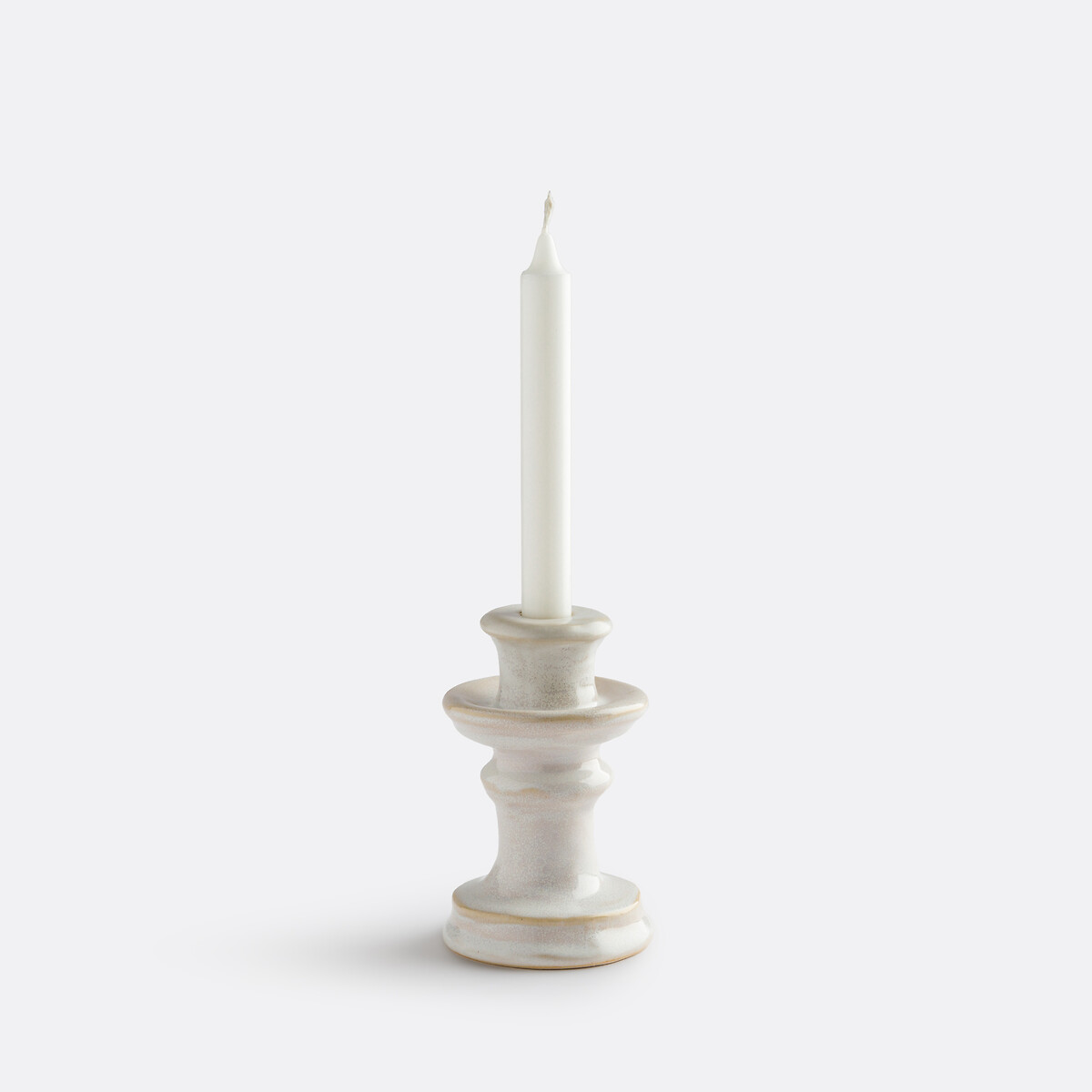 Thodri Ceramic Candle Holder H14.8cm white, LA REDOUTE INTERIEURS