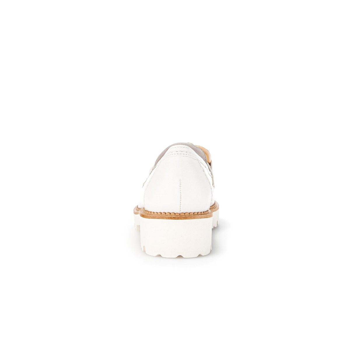 Mocassins en cuir lisse à talon décroché ecru, GABOR