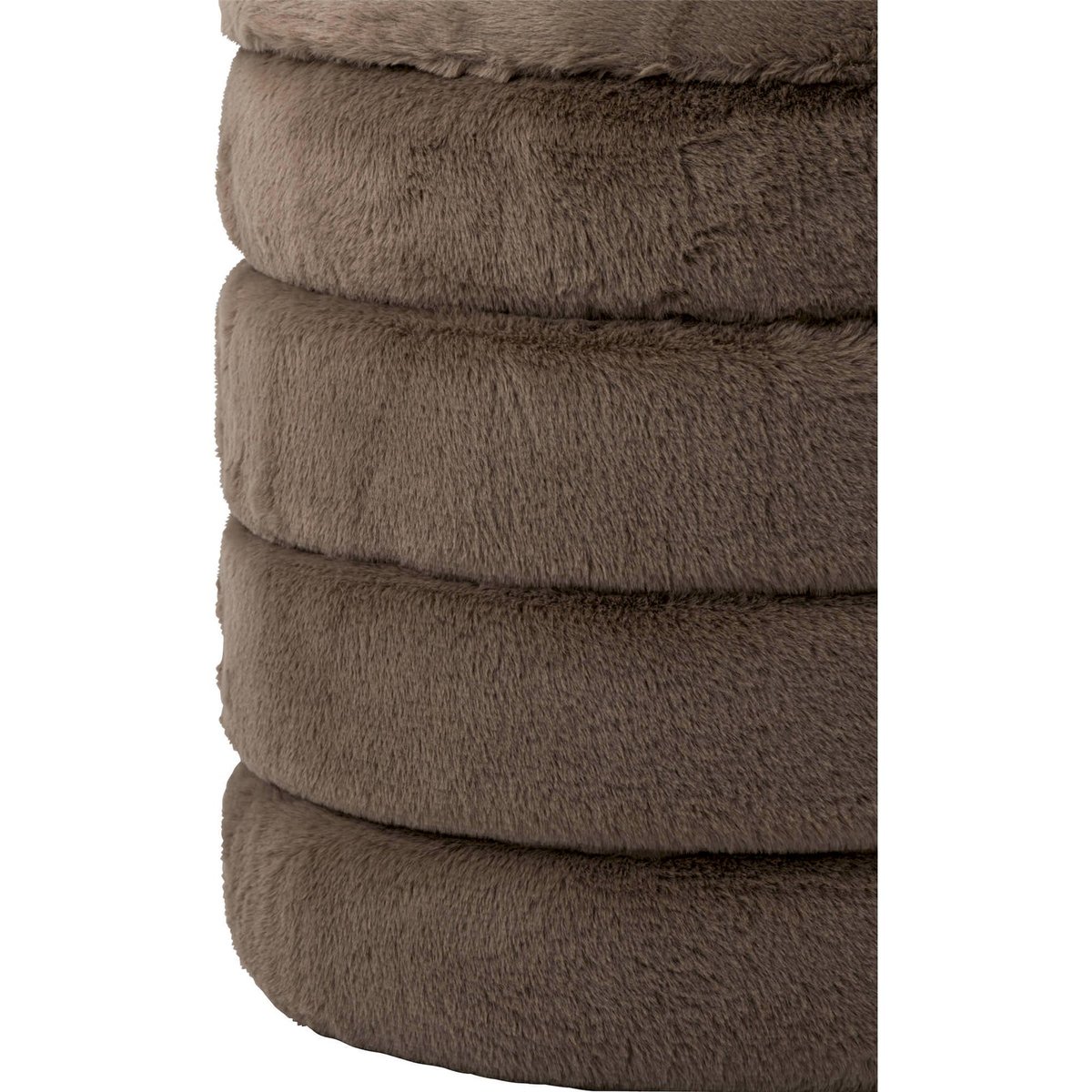 Pouf coffre de rangement en tissu taupe, RECOLLECTION