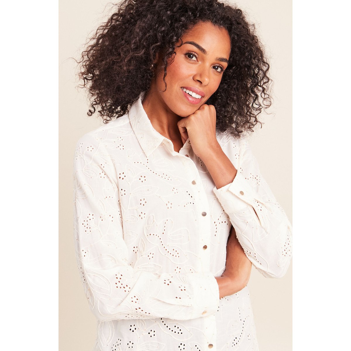 Chemise droite manches longues ecru, BREAL