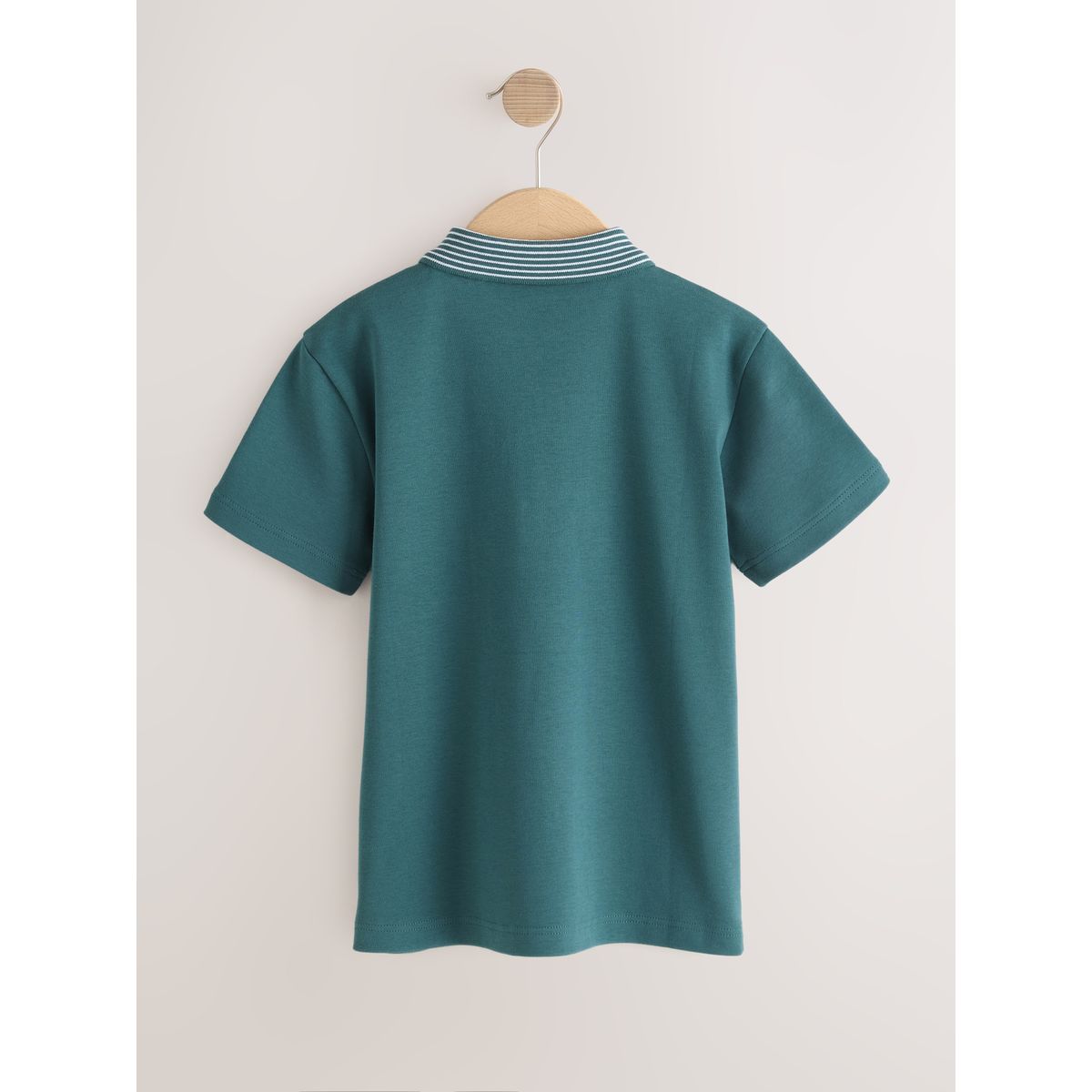 Polo en jersey à manches courtes et col zippé vert, NEXT
