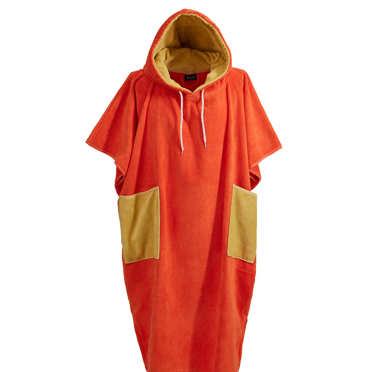 Poncho de plage adulte en velours BEACH corail, SENSEI MAISON