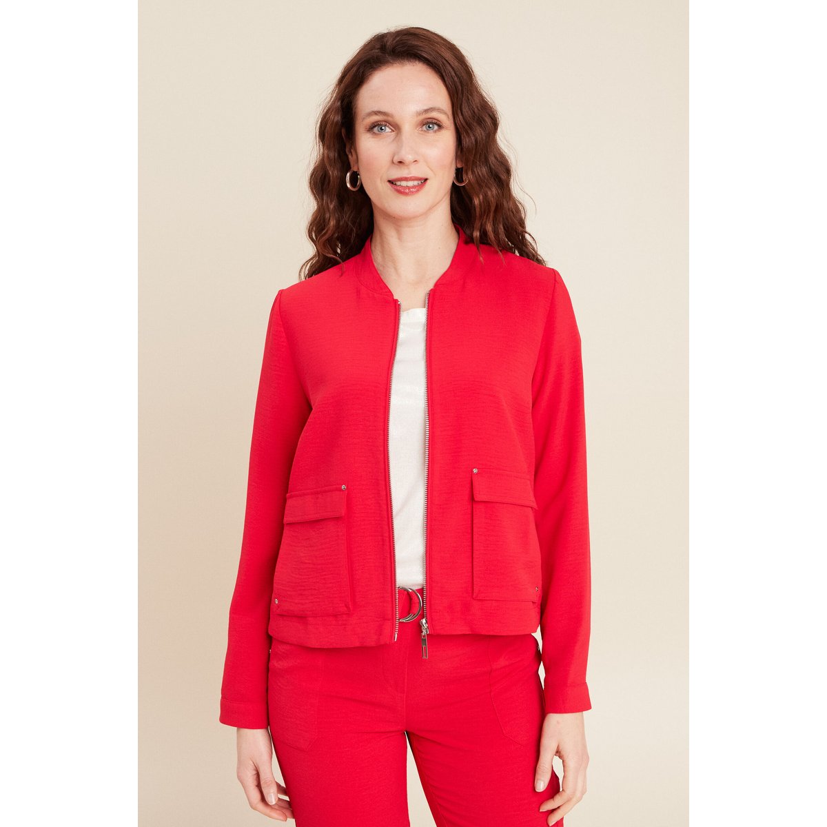 Blouson zippé 2 poches rouge, BREAL