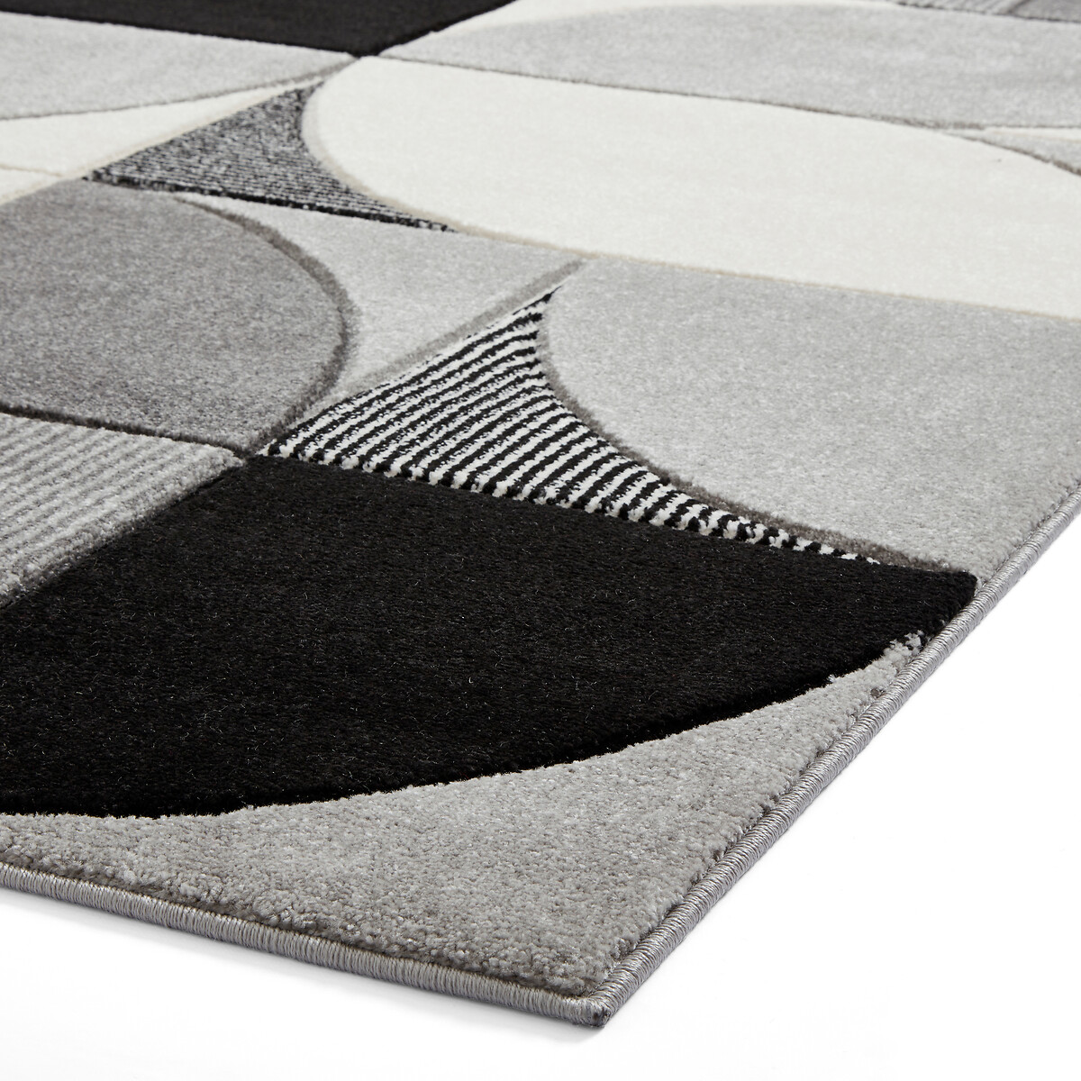 Hand Carved Abstract Shapes Rug grey/brown, SO'HOME