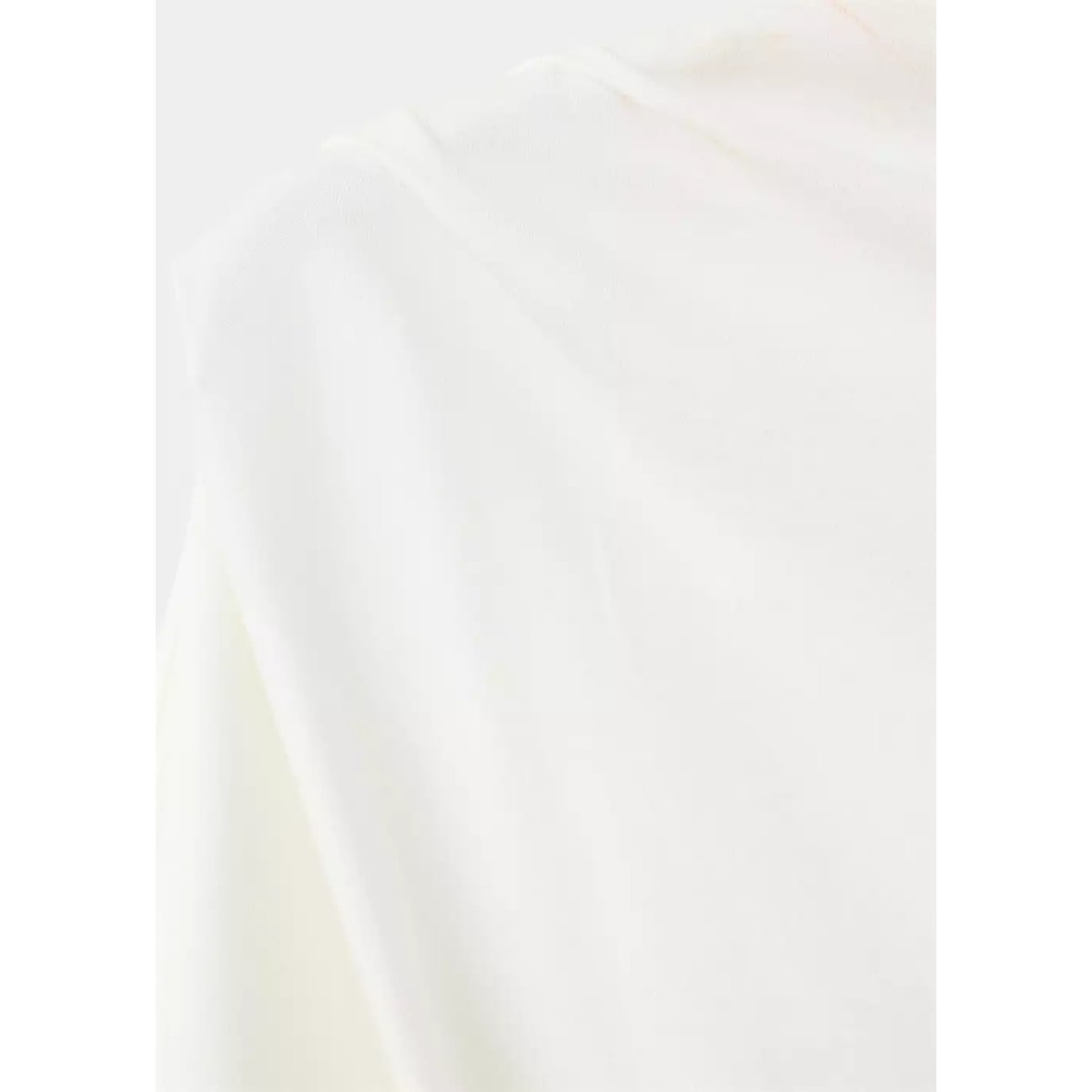 T-shirt à col bateau avec détail drapé blanc cassé, MANGO