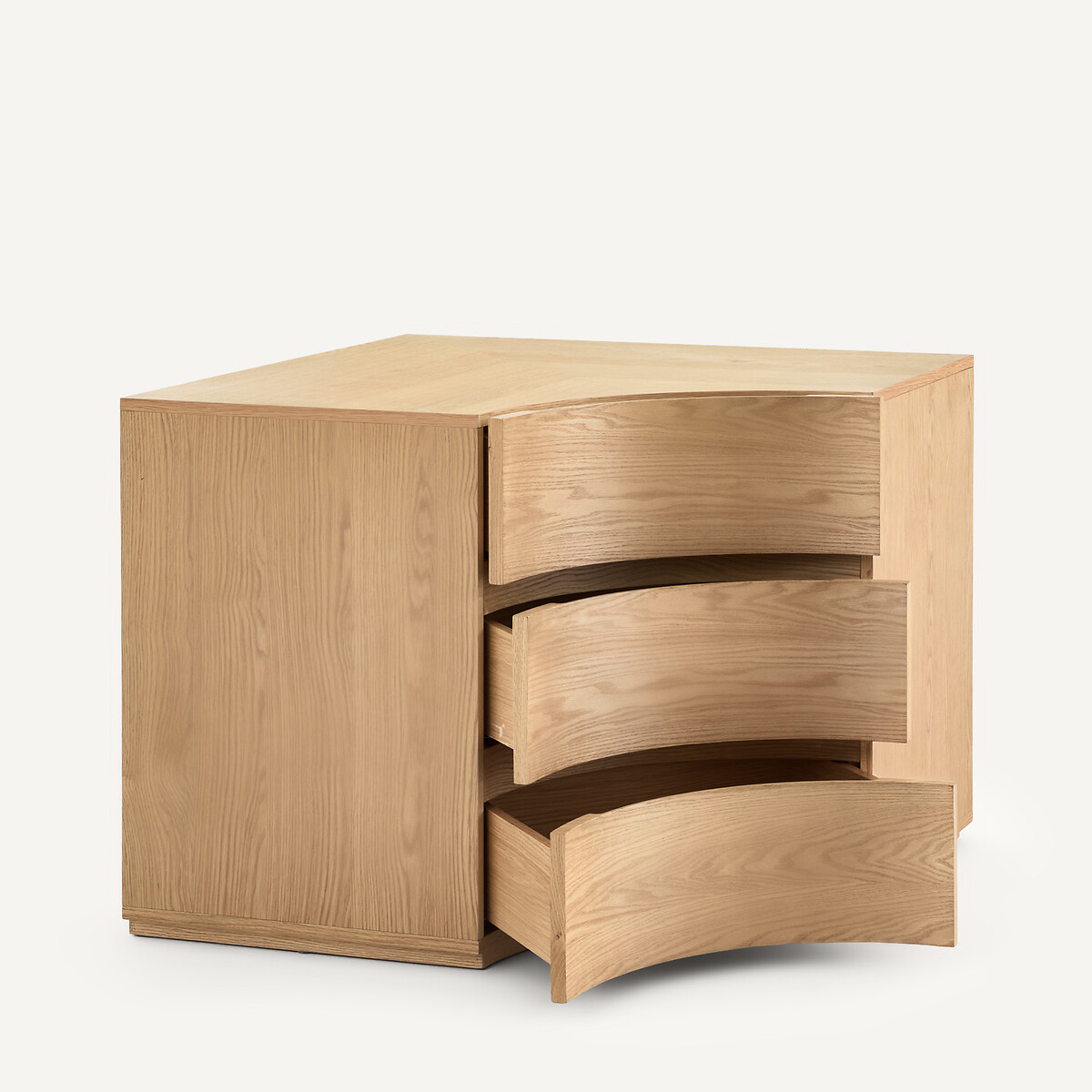 Mueble bajo esquinero, 3 cajones, para armario modular, en chapa de roble, EVORIA natural, AM.PM