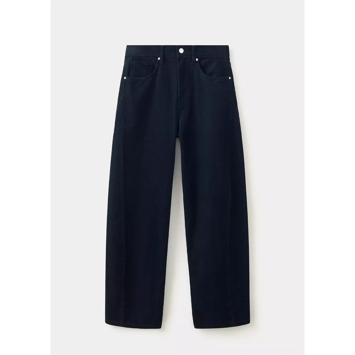 Pantalon ballon en velours côtelé bleu nuit, MANGO
