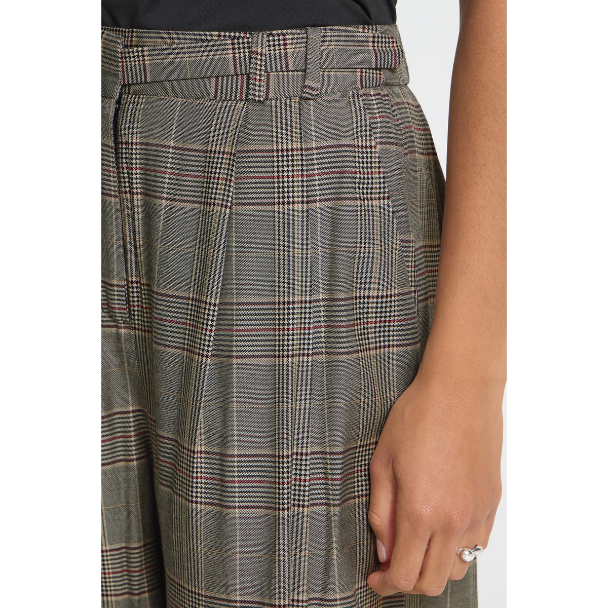 Costume noir marron black/toasted check, ICHI
