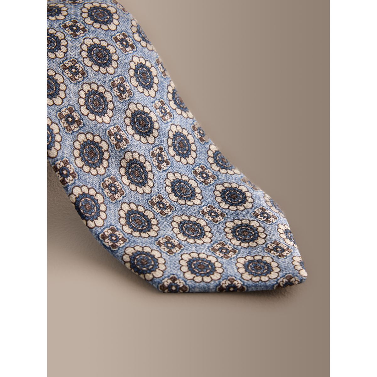 Cravate en soie italienne à motif géométrique signature bleu, NEXT
