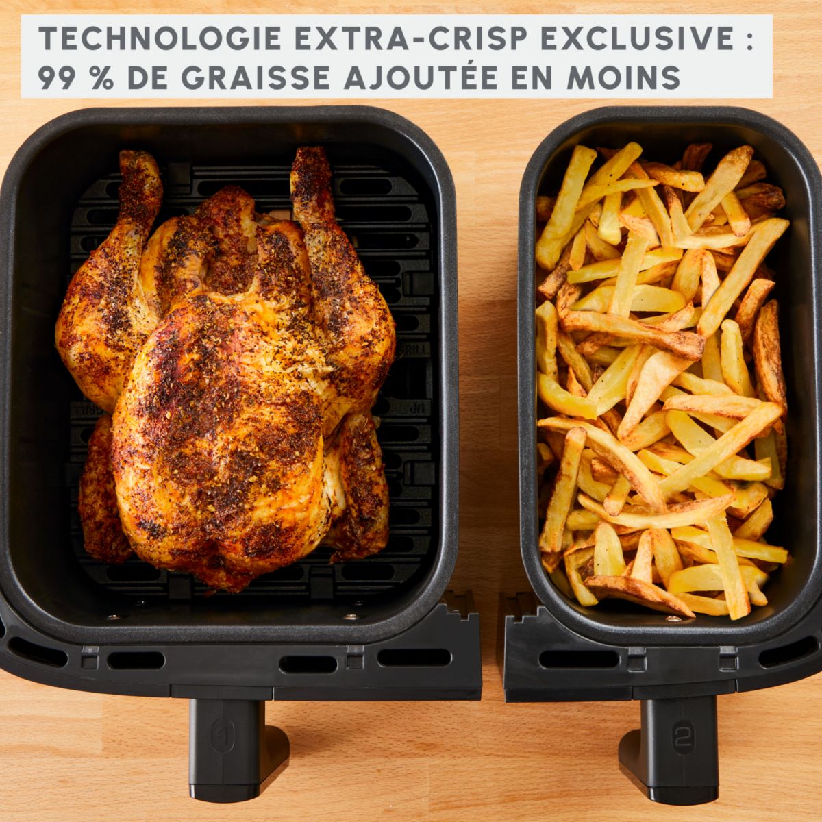 Friteuse sans huile Easy fry Dual XXL 8,3L EZ901N20 couleur unique, MOULINEX
