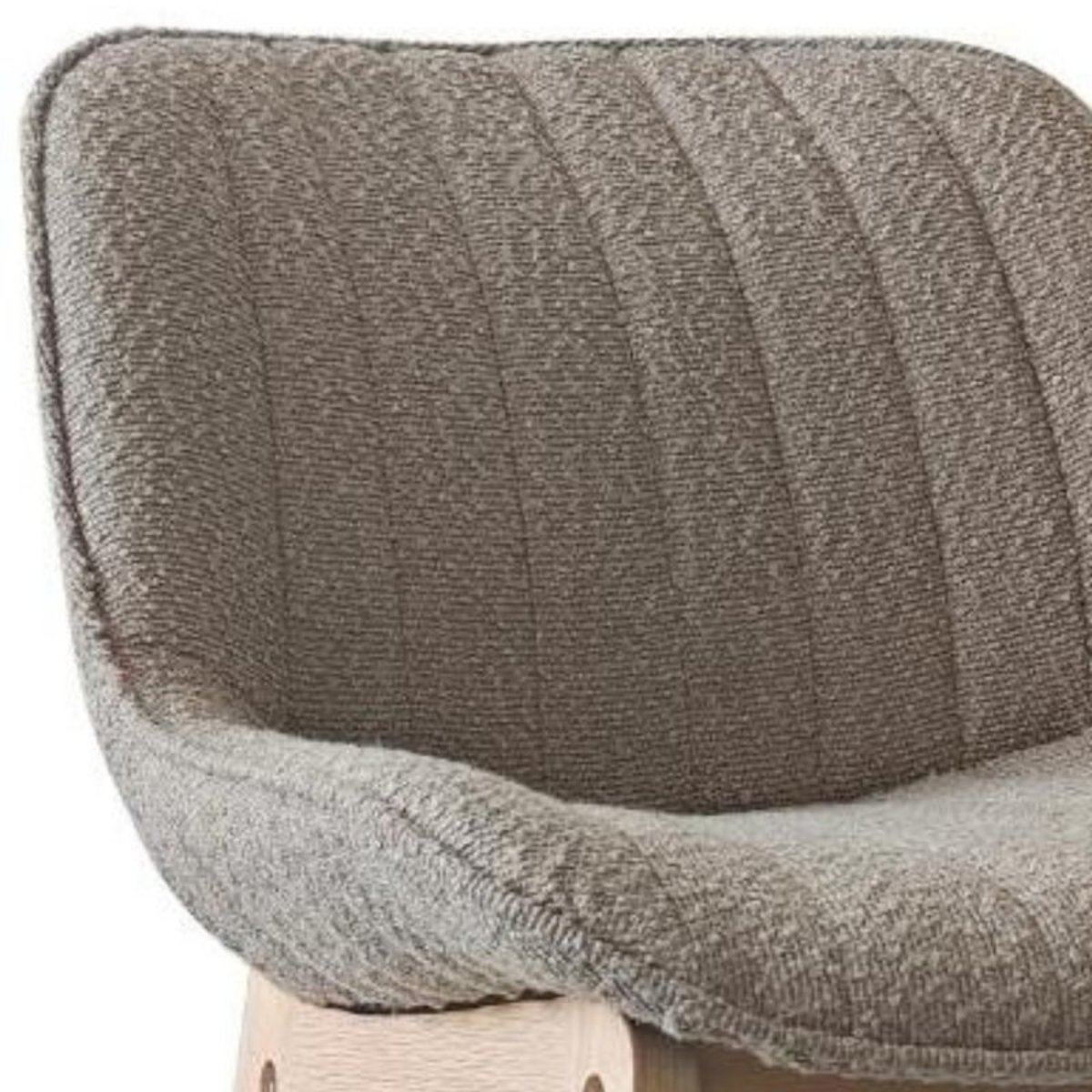 Lot de chaises d'îlot et bar en chêne et assise tissu bouclette 65cm MILK | Lot de 6 taupe, MOB IN