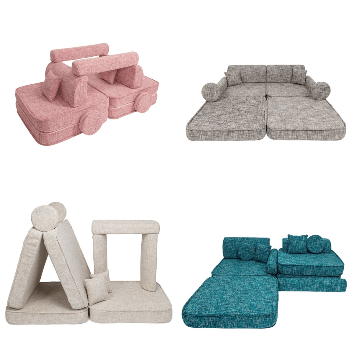Canapé salon enfant premium 10 pcs TANGLE moutarde, MEOW BABY