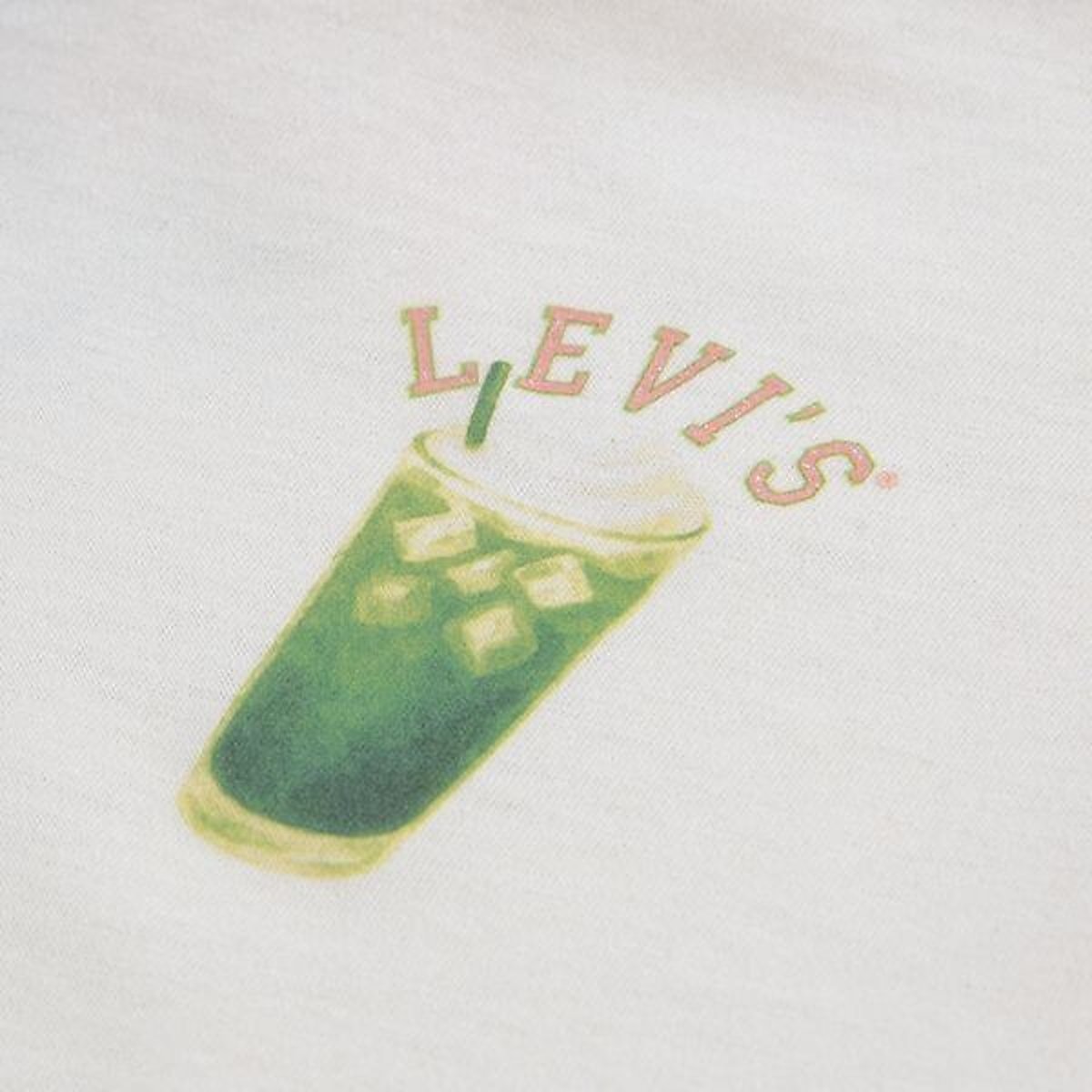 T-shirt manches courtes, coupe oversize, imprimé thé glacé devant et au dos ecru, LEVI'S KIDS