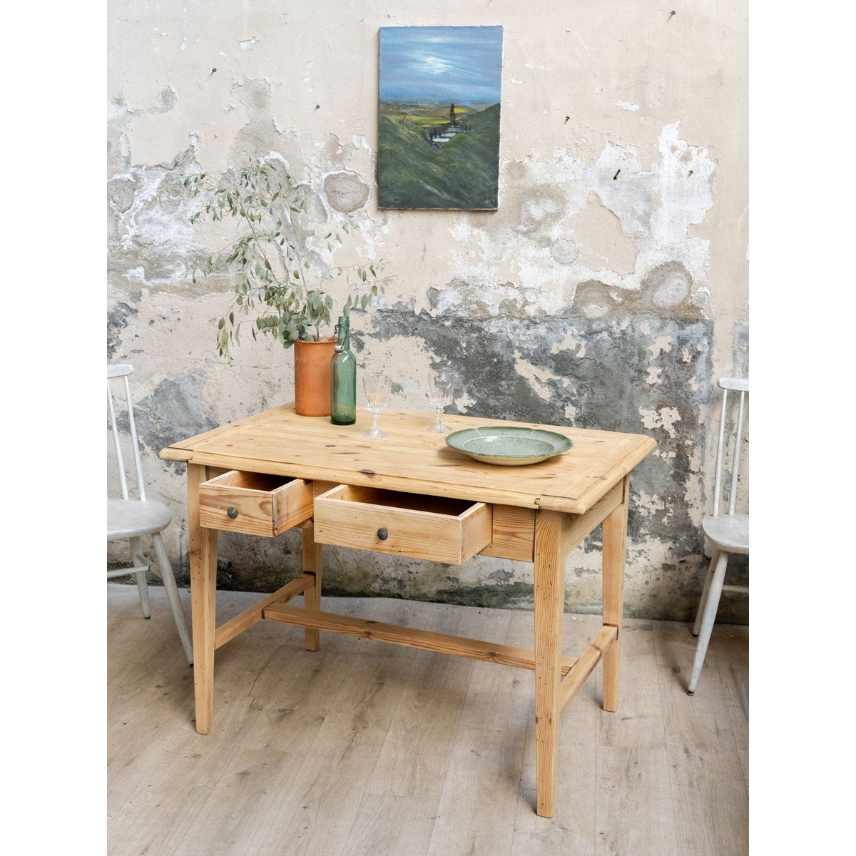 Table à manger en bois Romy N°1589 - Bon état bois clair, DEBONGOUT