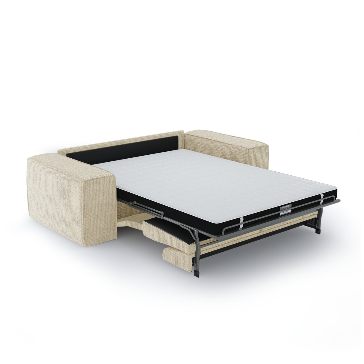 Canapé convertible express 140cm 3 places en velours JOAN crème, SIA HOME