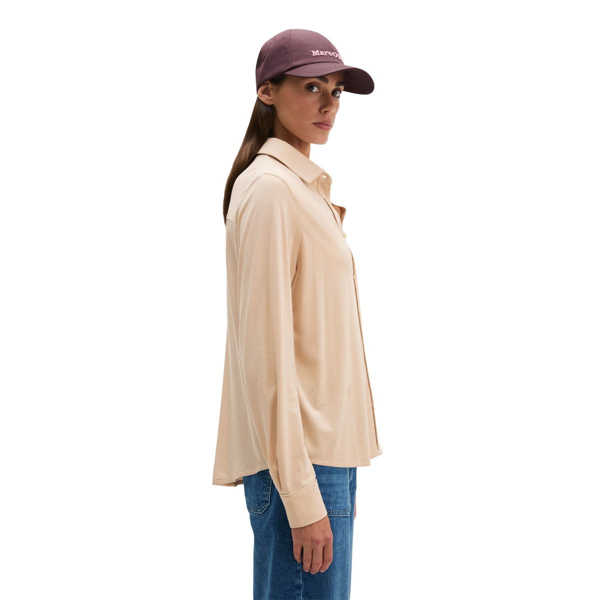 Blouse en jersey oversize en mélange de matériaux de haute qualité gris, MARC O'POLO