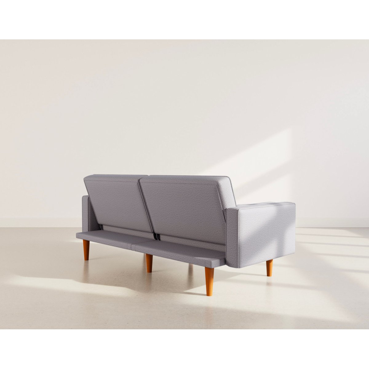 Banquette convertible clic-clac tissu texturé, SUZANNE gris clair, BEST MOBILIER