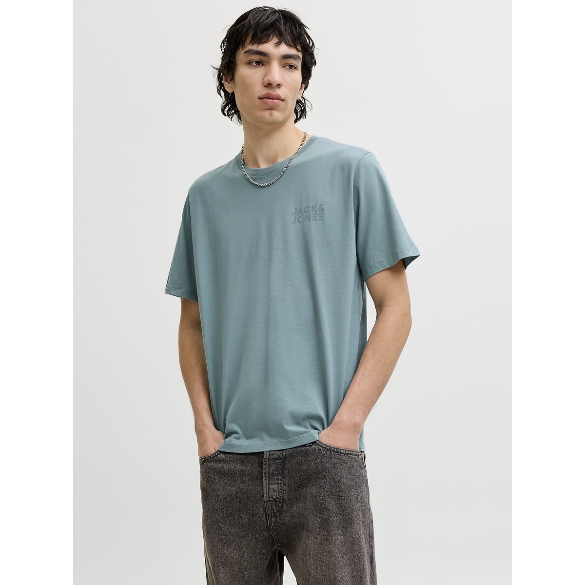 T-shirt Corp Small Logo vert bleu, JACK & JONES