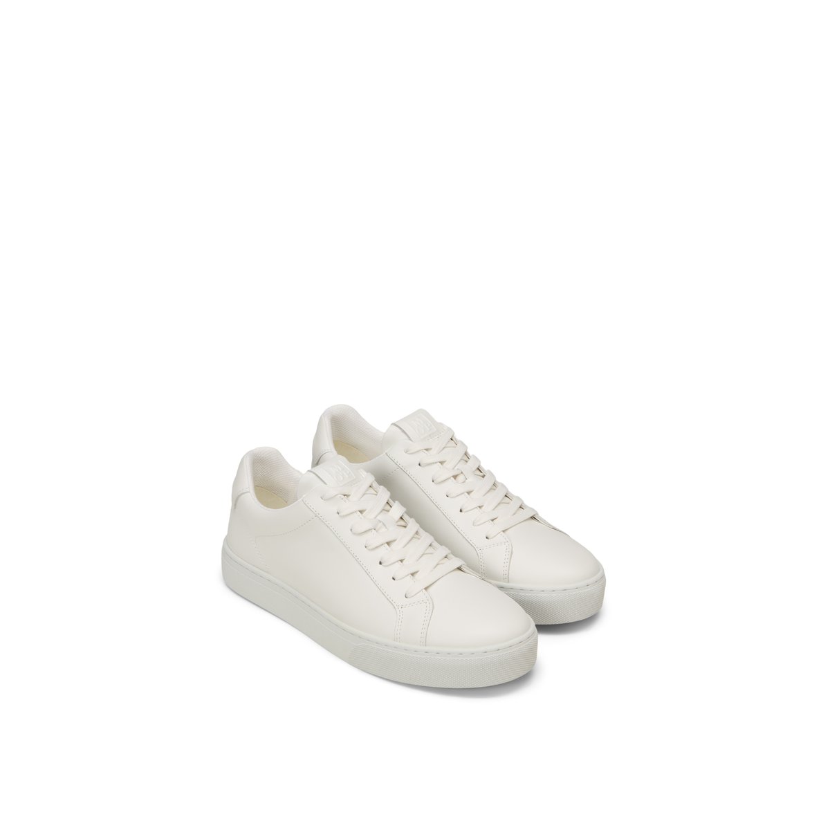 Baskets à semelles cuvette Modèle Agar en cuir de bœuf nappa noble blanc, MARC O'POLO
