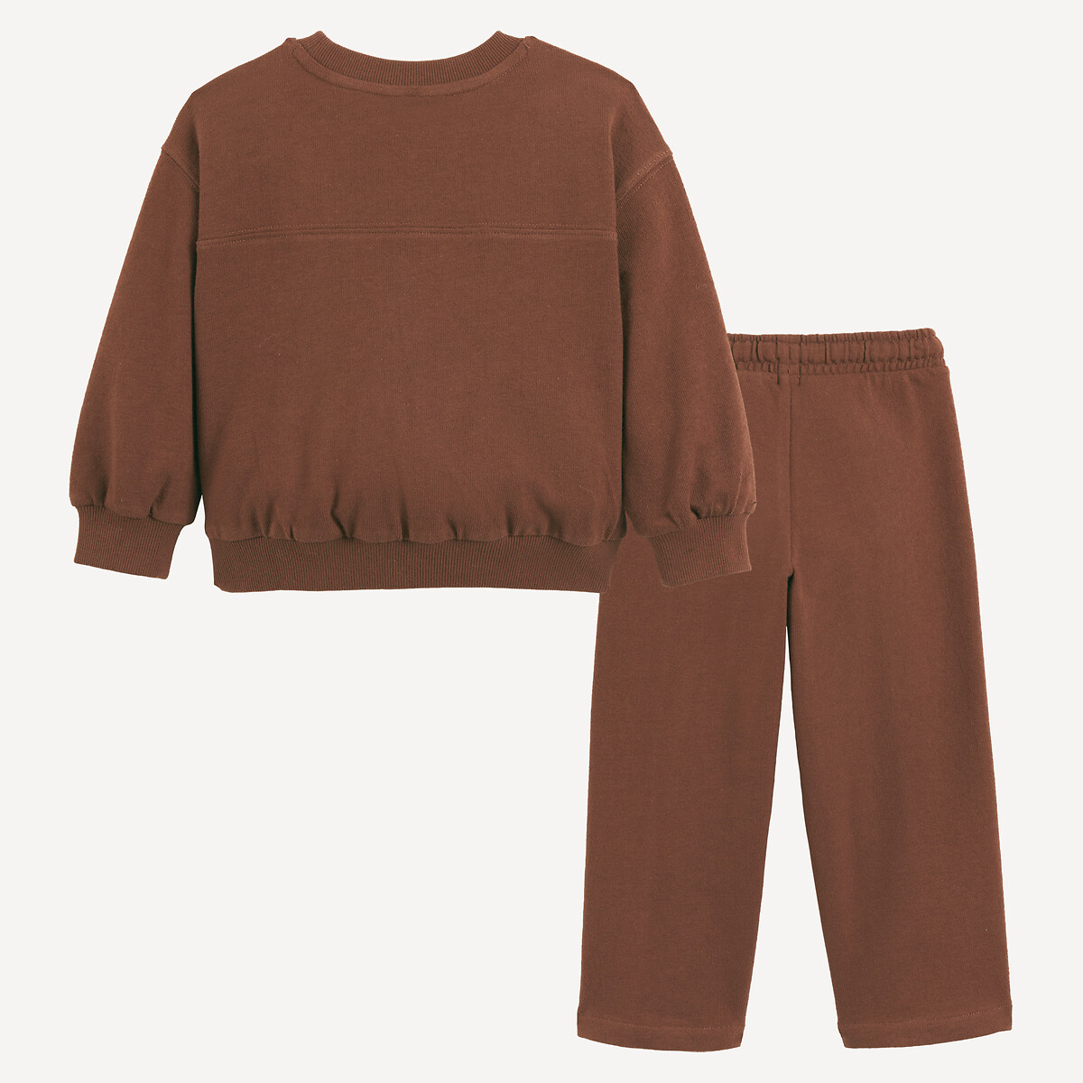 Crew Neck Sweatshirt and Joggers Outfit brown, LA REDOUTE COLLECTIONS