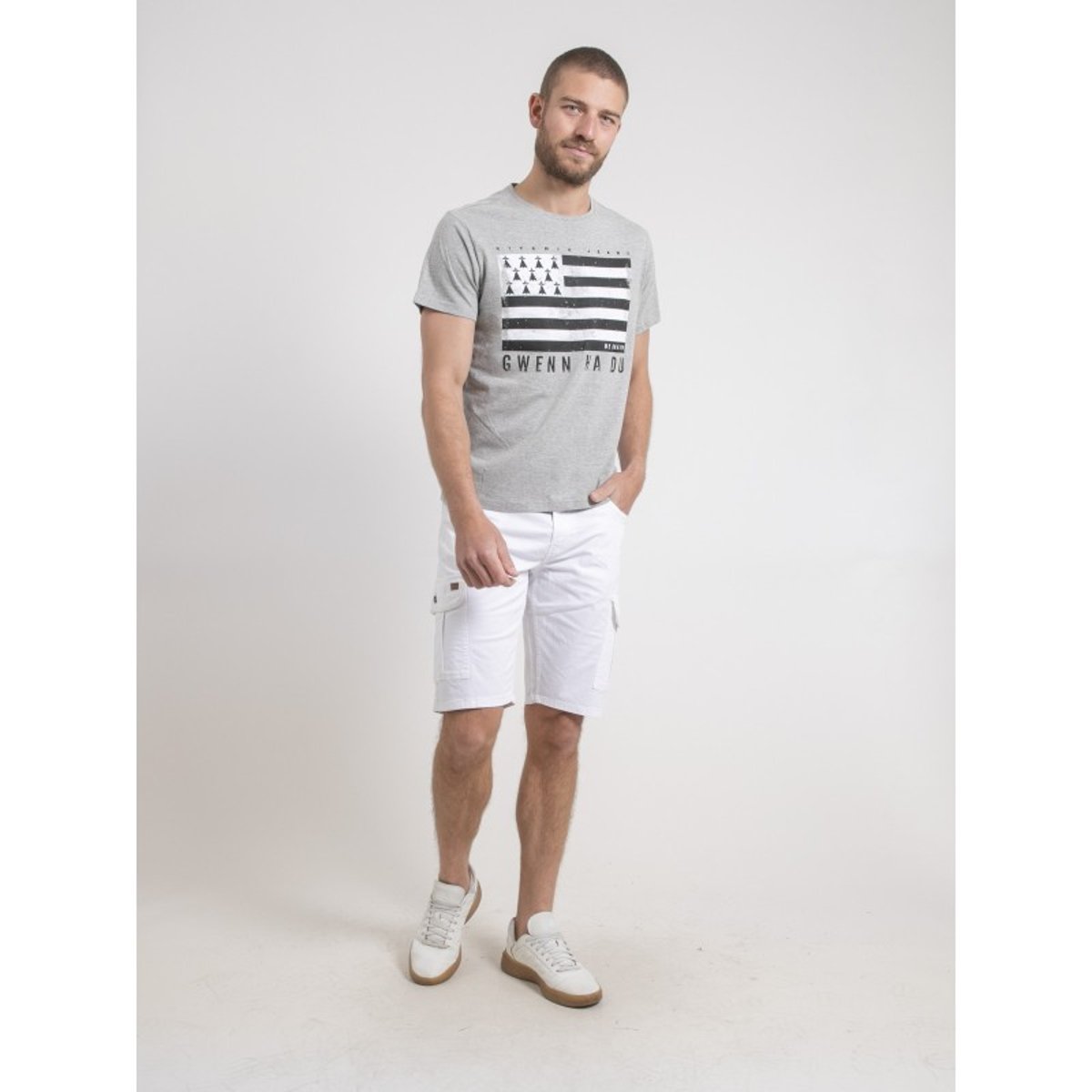 T-shirt Col Rond Pur Coton Nevenou gris, RITCHIE