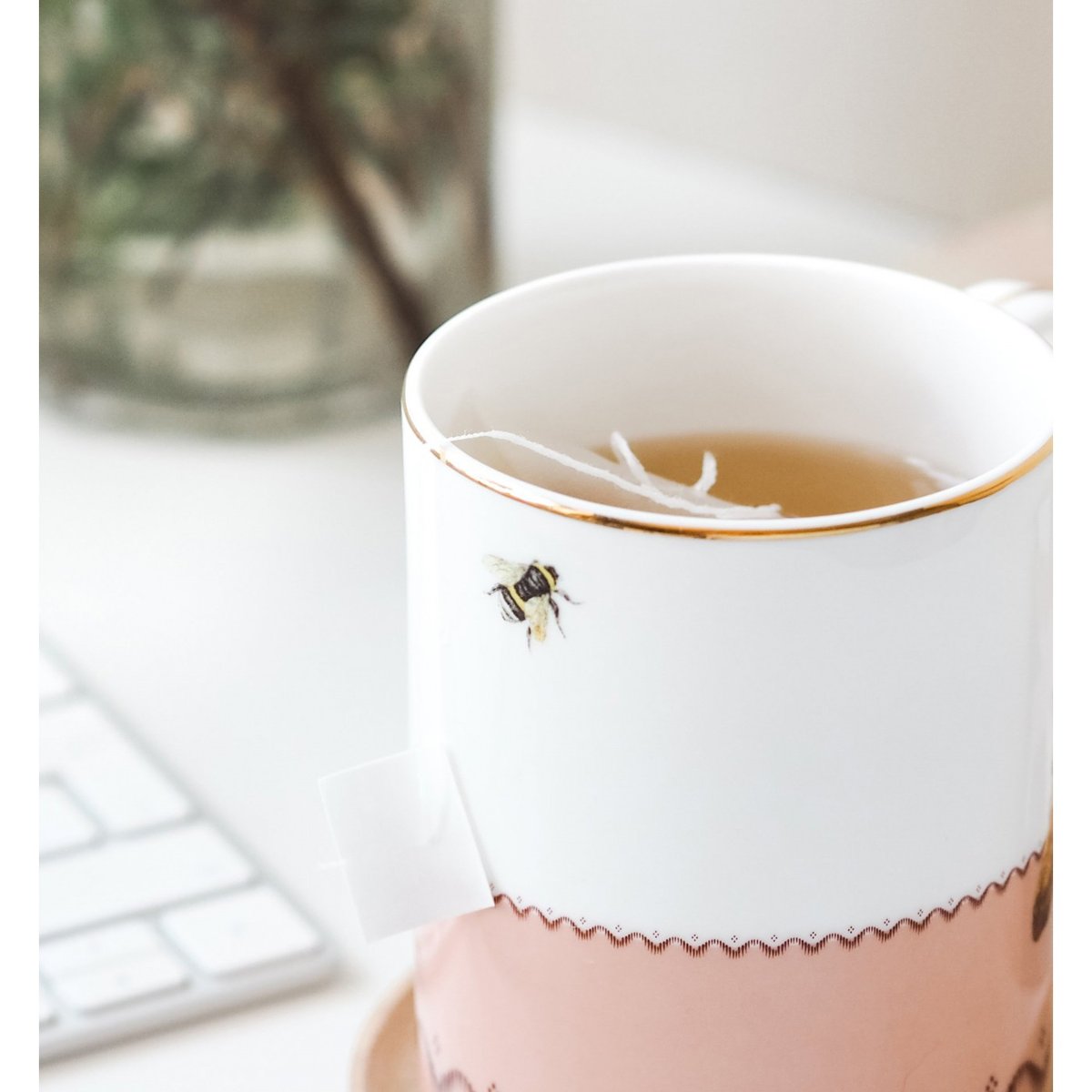 Mug Girafe 28cl multicolor , détails bords dorés, YVONNE ELLEN