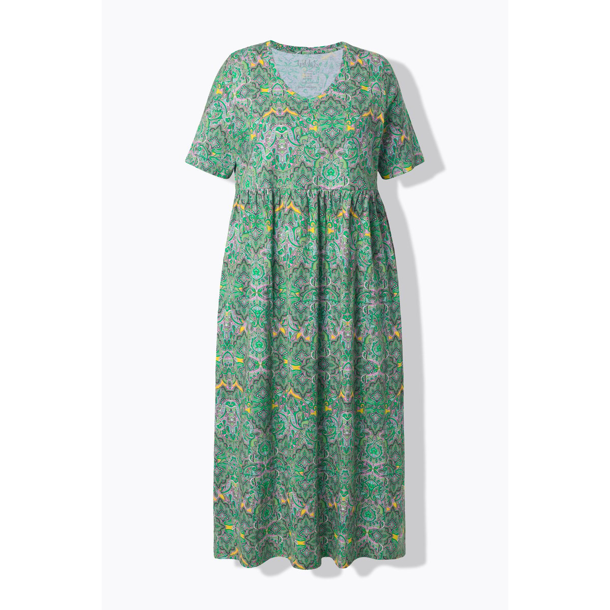Robe maxi coupe évasée, poches vert pomme, ULLA POPKEN