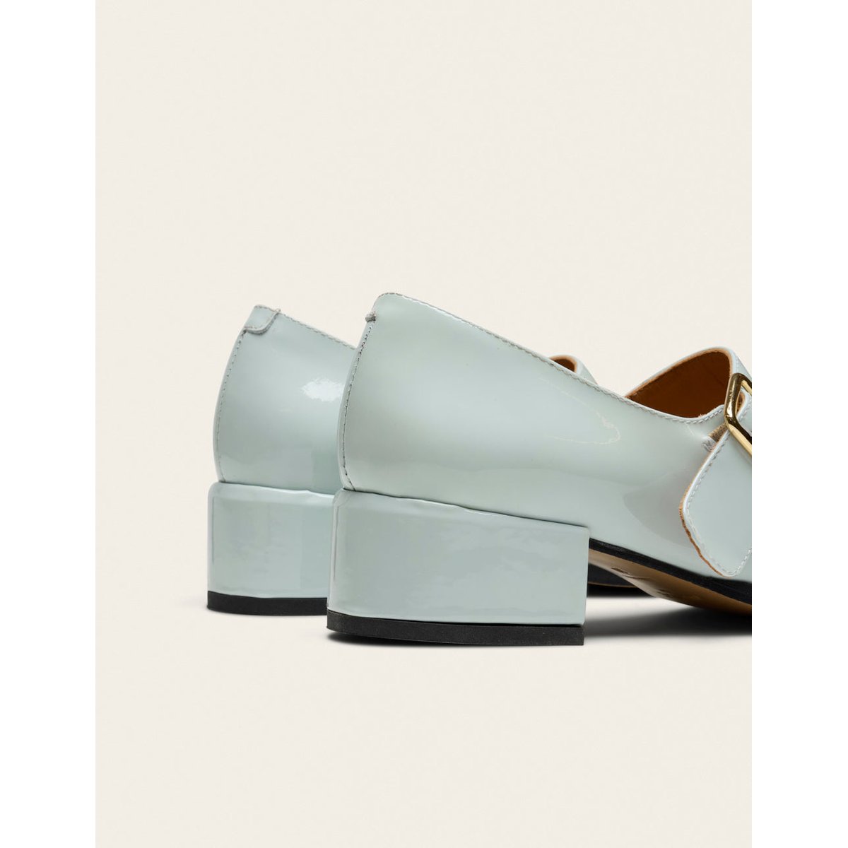 Escarpins AMARI cuir verni bleu glacé, ODAJE