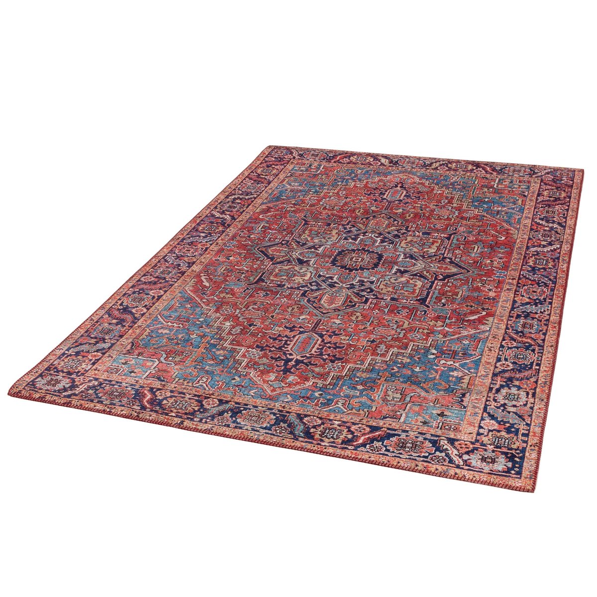 Tapis effet velours tissé plat ANTIKA rouge naturel, AFK LIVING