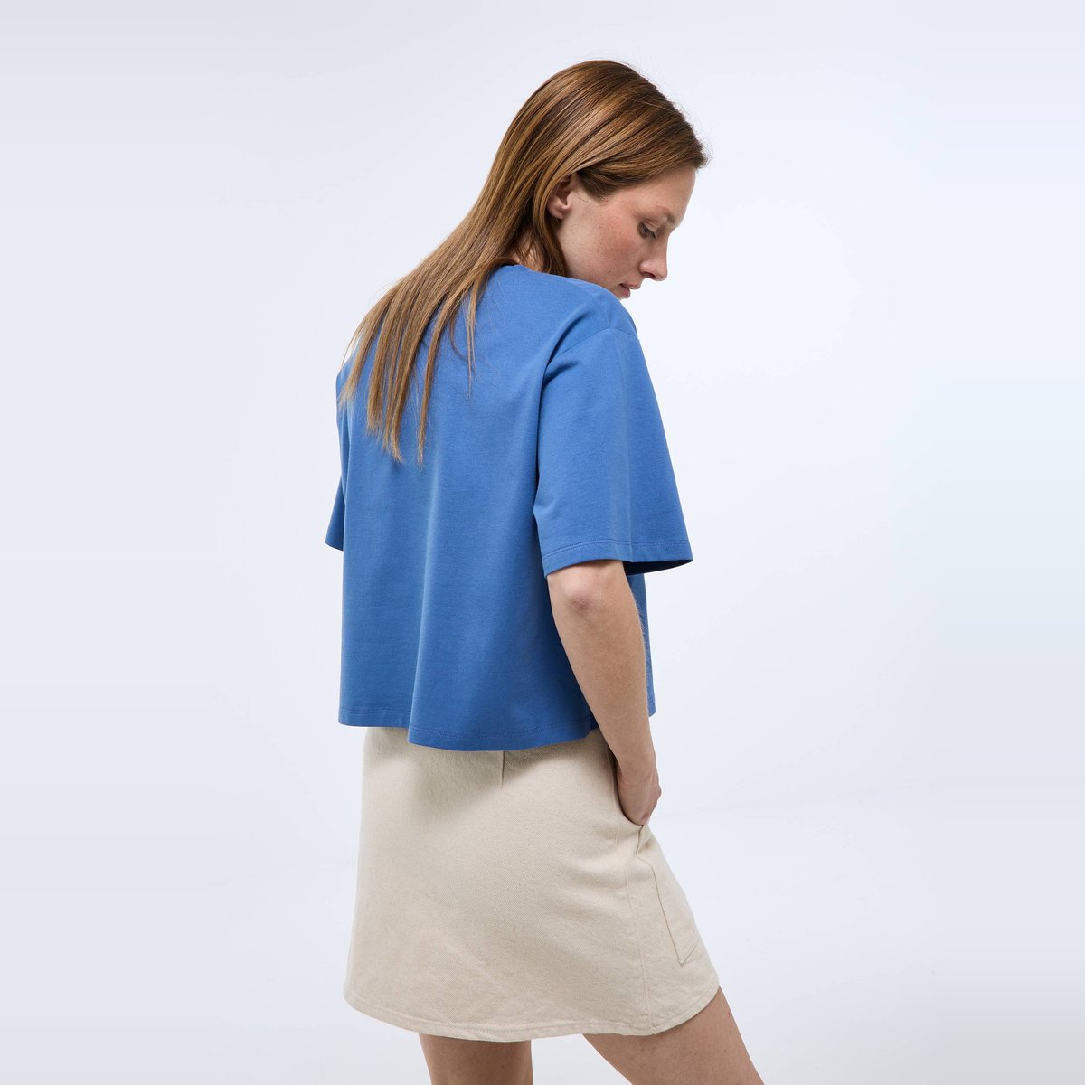 T-shirt court uni en coton BIO GOTS riviera, MONOPRIX