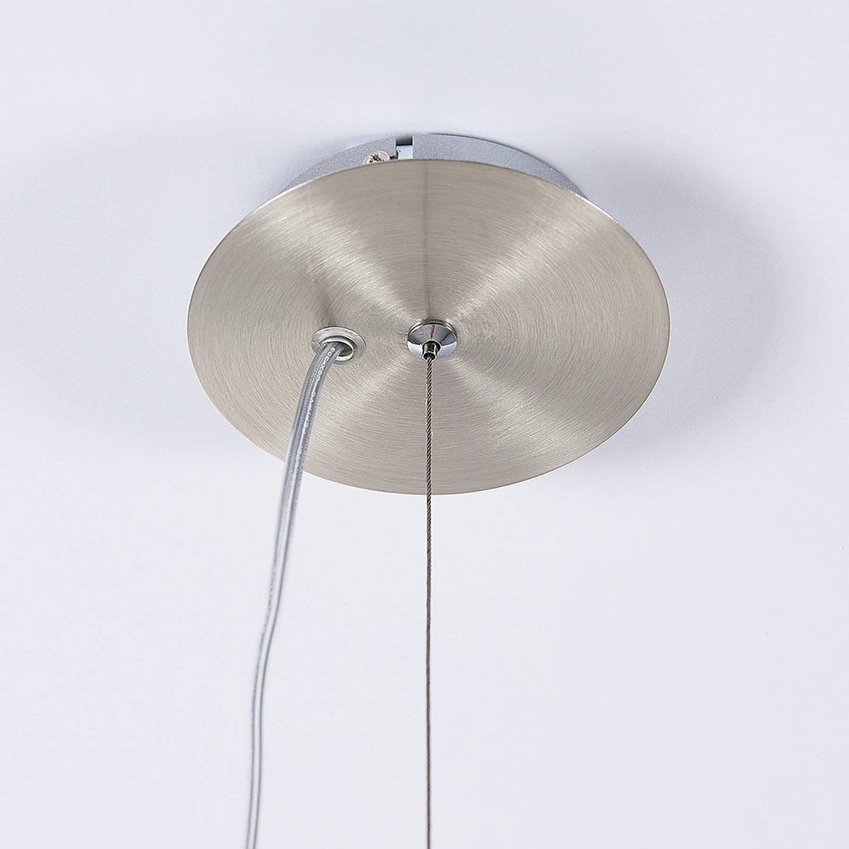 Suspension en verre moderne blanc, chrome, LINDBY