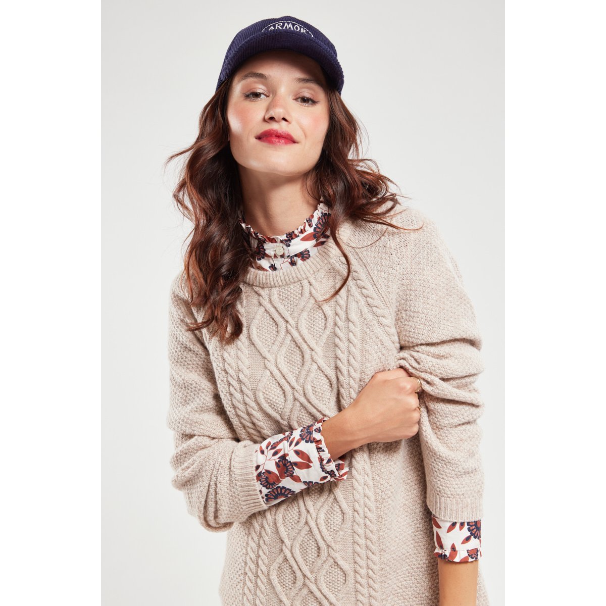 Robe pull en laine beige chiné, ARMOR-LUX