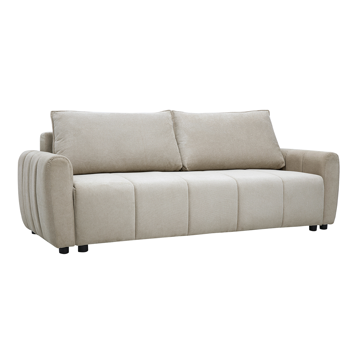 Canapé convertible 3 places en tissu chenille beige FOLDY beige, MILIBOO