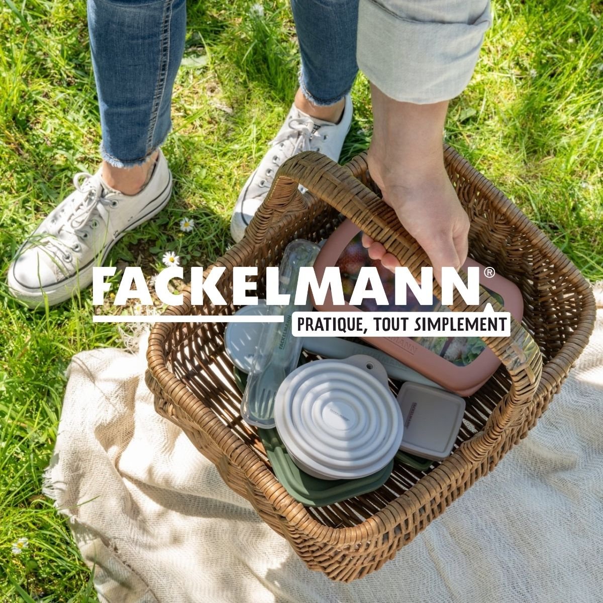 Lot de 6 lunch boxes 1,2 L avec 6 ustensiles de cuisine STORAGE blanc, FACKELMANN