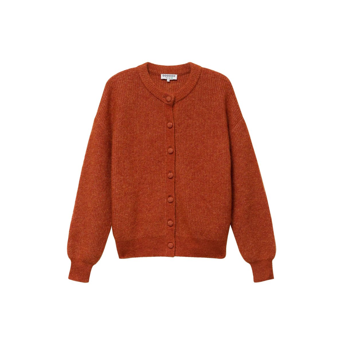 Gilet manches longues col rond marron cognac, BONOBO