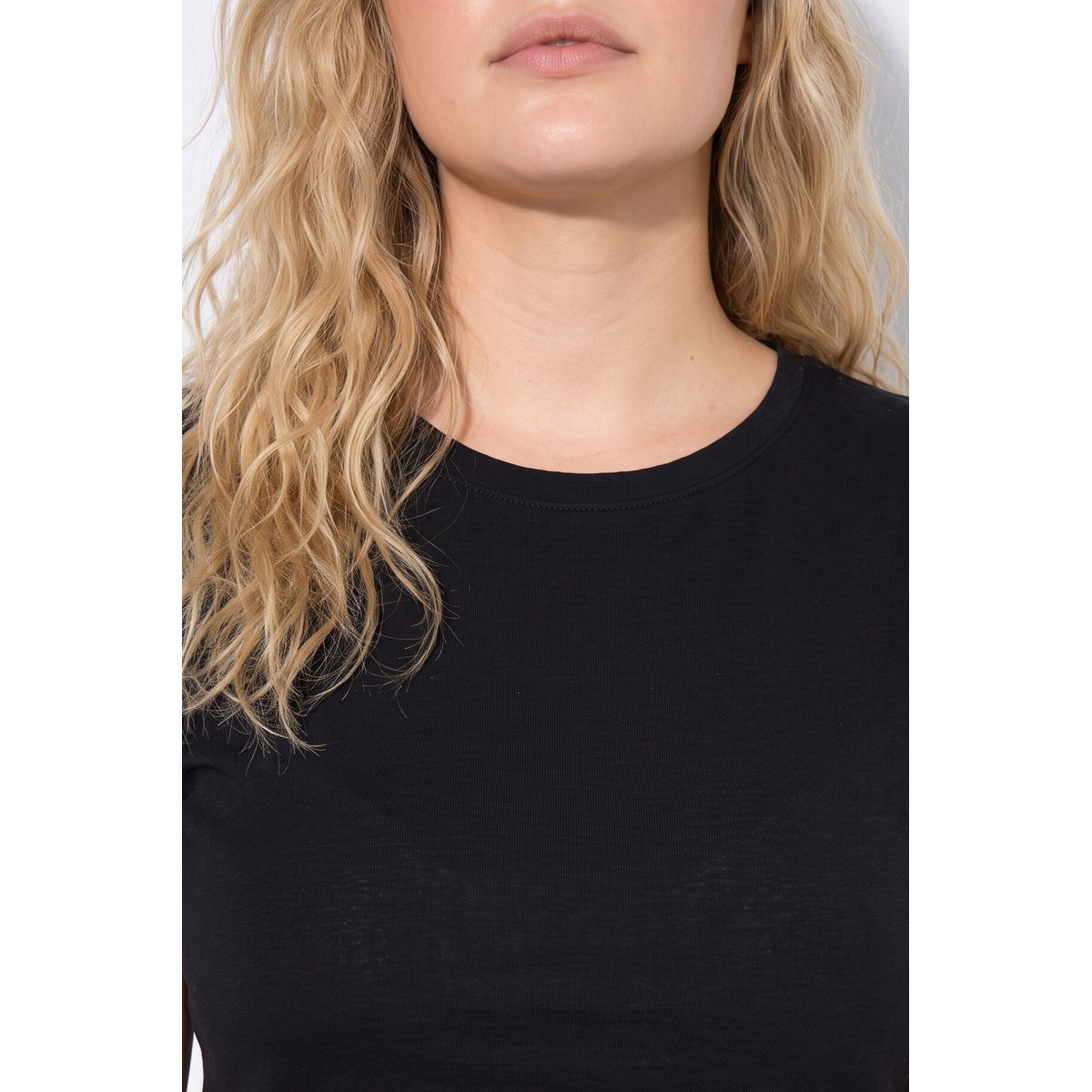 T-shirt, coupe classique, manches mi-hauteur noir, ULLA POPKEN
